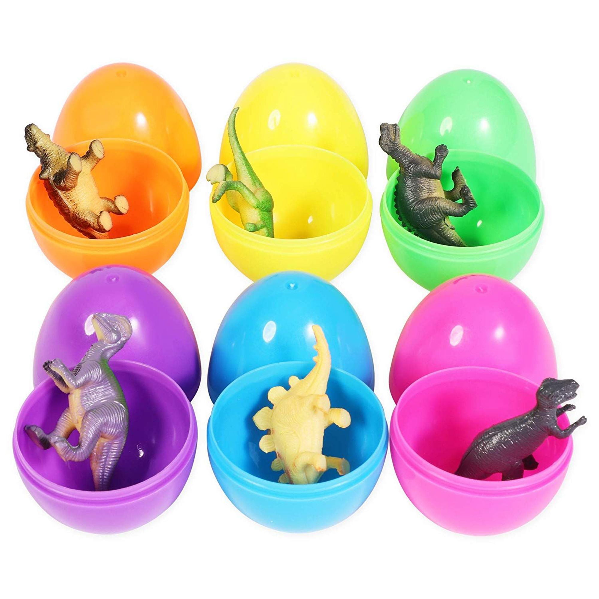 24 Packs Pre Filled Easter Eggs with Mini Dinosaur Toys