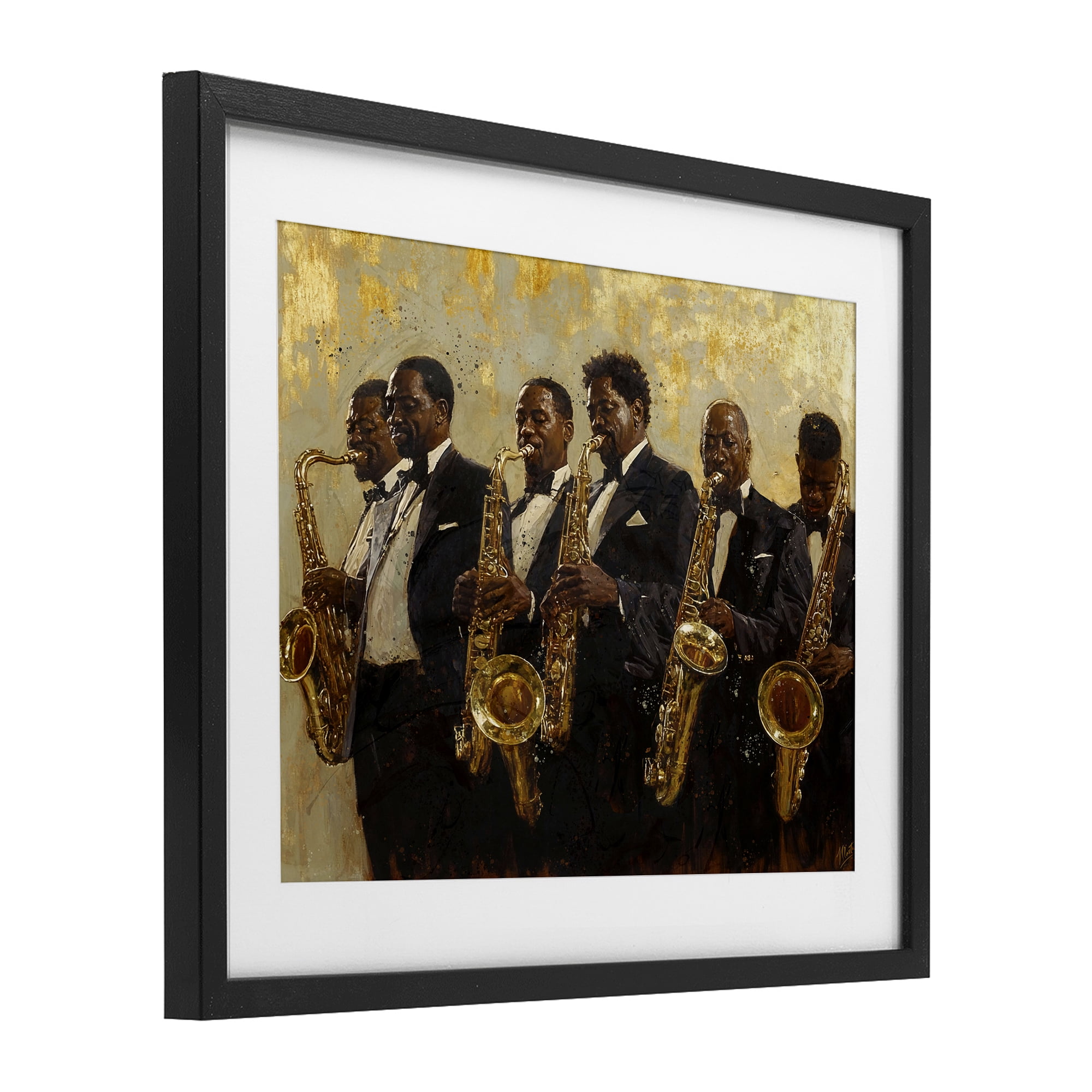 Golden Era Ensemble Black Framed Print Under Glass, design by Marta Wiley