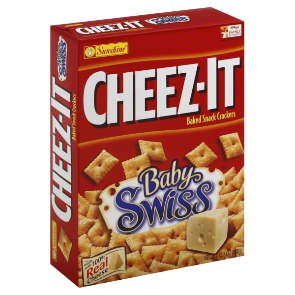 Cheez It Baked Baby Swiss Snack Crackers, 13.7 Oz.