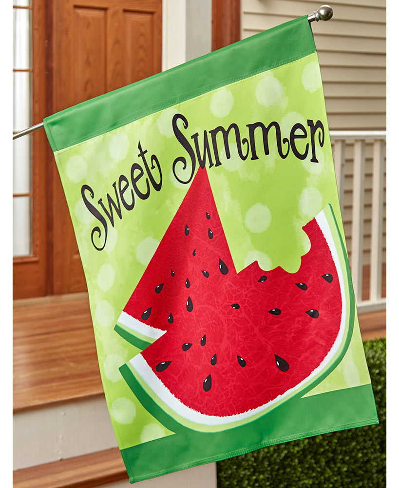 Sweet Summer Watermelon Collection Choice of DoubleSided House Flag, Half Watermelon Pillow