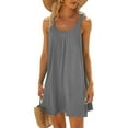 thumbnail image 2 of Riforla Women's Beach Dress Bikini Beachwear Coverups Casual Vacation Short Summer Dresses Dark Gray L, 2 of 5