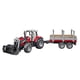 thumbnail image 1 of Tractor Massey Ferguson 7480 de Toy Bruder con cargador frontal y remolque, 1 of 5