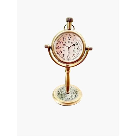 Desk Clock Nautical Brass – Vintage Maritime Style – Antique Table Clock