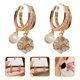thumbnail image 4 of par de pendientes sencillos de aro con brillantes, pequeños aros para mujeres y niñas., 4 of 5