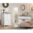 thumbnail image 2 of Qinaqin Estilo Granja 5 Cajón Dresser Para Bedroom 48 En Tall Wood Chest De Con Sliding Barn Door Ajustable Estantería Almacenamiento Organizador Hallway Living Room Cocina-Blanco, 2 of 7