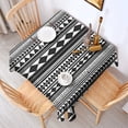 thumbnail image 2 of Black White Ethnic Pattern Square Tablecloth,Waterproof Square Table Cover,Wipeable Spillproof Washable Table Cover for Home Kitchen Party Decor 60"x60"(152x152cm), 2 of 6