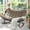 Brown, variant on Double Papasan Rocking Chair with 6" Cushion, Oversized Outdoor Rocking Chair,Patio Papasan Egg Lounge Furniture Loveseat Chair for Porch, Garden, Lawn,Balcony