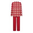 thumbnail image 3 of Hueook Pajamas for Women Set 2 Piece Women Christmas Printed V-neck Casual Long Top Pants Pajama Set Multicolor 3X, 3 of 4