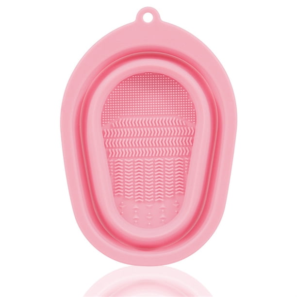 Pincel de maquillaje de silicona Matera de limpieza Herramientas cosméticas Cojín de lavado Portátil Sponge Eyeliner Aplicantes Scrubber Bowl Bathing Pink Vogacara HA059142-01