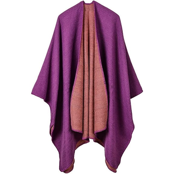PIKADINGNIS Women Warm Shawl Wraps Poncho Winter Open Front Cardigan Sweater Cape Coat Scarf