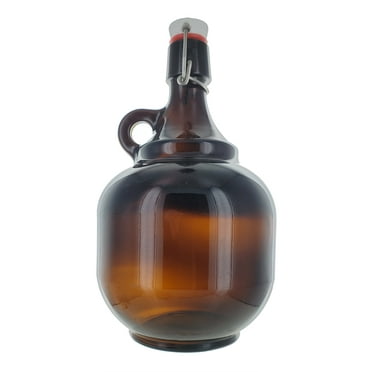 2 Liter Amber Flip Top Style Growler