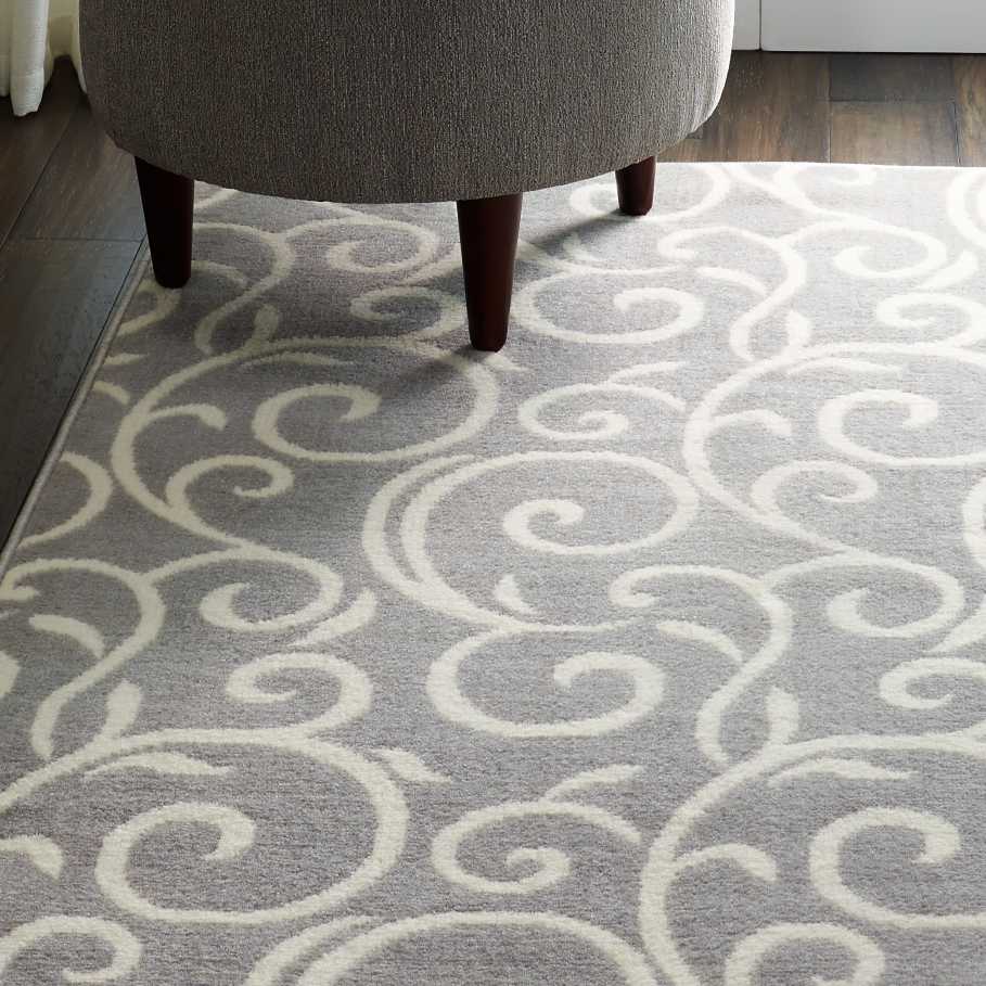 Eclectic Essentials Gray Bohemian Botanical Area Rug