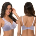 thumbnail image 6 of Curve Muse Women's Minimizer Unlined Underwire Bra With Lace Embroidery-2 pack-LAVENDER,NUDE-40DD, 6 of 7