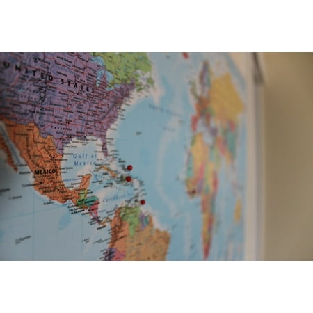 Journey Framed - Framed Art For Your Wall Global Map Journey International Pin World Travel 10x13 Frame