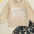 thumbnail image 4 of Gubotare Baby Outfits Boy Baby Boy Clothes Toddler Outfit Long Sleeve Sweatshirt Pants Cute Fall Winter Outfits 18 24 Months (Khaki,18-24 Months), 4 of 4