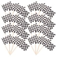 thumbnail image 6 of OFFIGAM Racing Car Checkered Flag Cupcake Toppers, 120 Multi-Color Paper and Wood Decorations for Birthday Party, 6 of 8