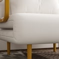thumbnail image 6 of 3-in-1 Convertible Sleeper Chair Bed - Adjustable Backrest Sofa Bed with Pillow, White Grass Cloth, 6 of 12