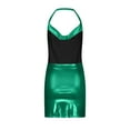 thumbnail image 4 of Dress for Women Backless Solid Bright Sparkling Split Sleeveless Short Dress Sleeveless Dress for Women, 4 of 7