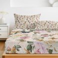 thumbnail image 6 of King Size Fitted Sheet Set - Spring Floral 3 Piece Bedding Sets 16" Deep Pocket Fitted Sheet with 2 Pillowcases, Summer Yellow Pink Flowers Botanical Brushed Microfiber Hotel Luxury Bed Sheets, 6 of 9