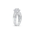 thumbnail image 3 of FB Jewels 14k White Gold Womens Princess Diamond Bridal Wedding Engagement Ring Band Set 1 Cttw, 3 of 4