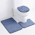 thumbnail image 4 of Toilet Bath Mat Set,3 PCS Bathroom Mat Absorbent Bath Mats Bathroom Mat Set Optimal Efficiency, 4 of 12