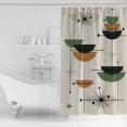 thumbnail image 2 of Shower Curtains Sets for Bathroom Decor Retro Bohemian PatternWaterproof Bathroom Curtain with Hooks,Navy Blue Color Block on Linenfor Bathroom Decor,36x72IN, 2 of 7