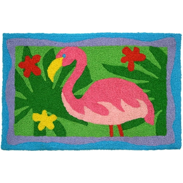 Perfectly Pink Flamingo Tropical Jellybean Accent Area Rug Walmart