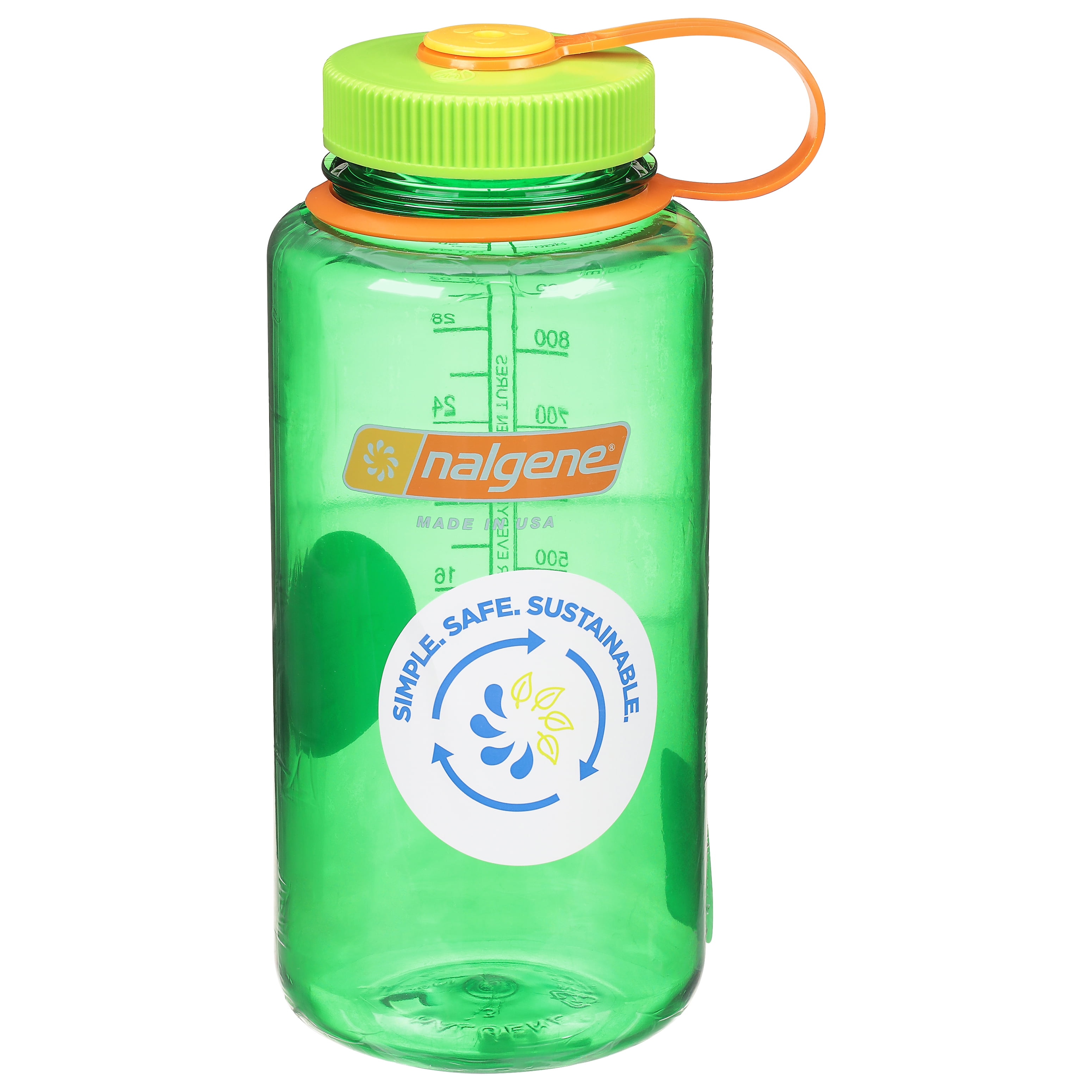Pounamu Nalgene Sustain 32oz Clear Bottle with Iridescent Platinum Lid and Shaker Ball