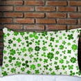 thumbnail image 6 of Coolnut Pillowcases 2 Pcs St. Patrick's Day Green Leaves Zippered Cotton Plush Throw Pillow Cushion Case Cover 20x36in for Bed Couch Sofa Home Decor, 6 of 6