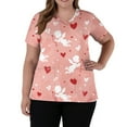 thumbnail image 5 of Garbnen Valentines Scrubs V Neck Short Sleeve Workwear for Nurses Spring Summer Love Heart Print Nursing Uniform with Pockets S-5XL, 5 of 5