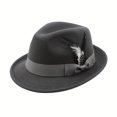 thumbnail image 2 of OIOLOYJM Fedora Hats for Men Casual Classic Short Brim Felt Hat with Feathers Band Fashion Outdoor Dress Work Trilby Hats Dark Gray, 2 of 4