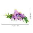 thumbnail image 2 of Unique Bargains 1 Pc Women's Styling Simulated Flowers Hair Clip Comb for Parties Purple Polyester Fabric Iron, 2 of 4