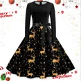 thumbnail image 5 of Vestido de Navidad de manga larga para mujer, traje de Swing, Pinup, Vintage, estampado gótico, Rockabilly, Navidad, Año Nuevo, invierno, 2023, 5 of 5