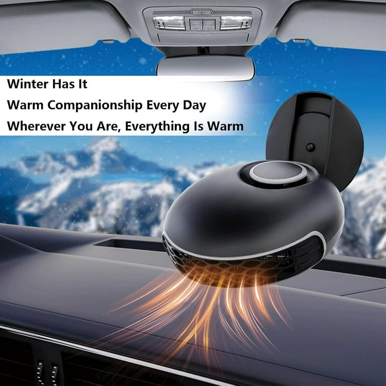 Riloer 2-in-1 Portable Car Heater, Fast Heating Car Yolk, Hot and Cold Car Cooling Fan with 12V Cigarette Lighter