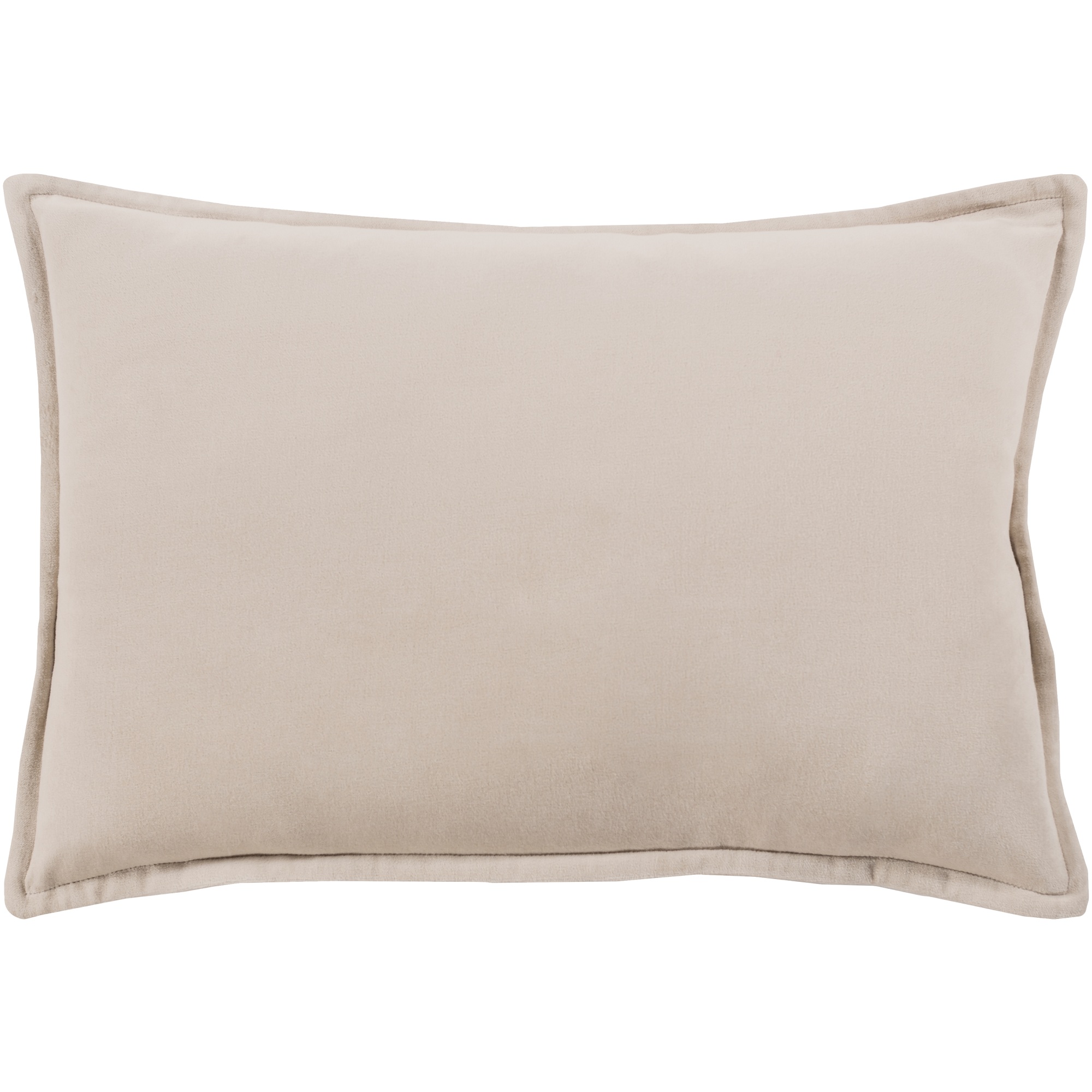 19" Ivory Rectangular Throw Pillow Cover with Flange Edge
