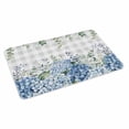 thumbnail image 2 of Blue Flower Door Mat&nbsp;Indoor Outdoor Entrance, Non Slip Rug for Kitchen Bathroom Entryway Rug, Grey Plaid Hydrangeas Eucalyptus Leaves Washable Doormat Floor Mat for Office Home Decor 24x36 Inch, 2 of 8