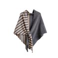 thumbnail image 1 of Chal de rayas de poliéster para mujer, cárdigan de moda para vestidos de clima frío Gris camello, 1 of 7