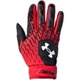 thumbnail image 2 of Guantes de béisbol Under Armour Clean Up para niños y jóvenes, negro/rojo, 2 of 3
