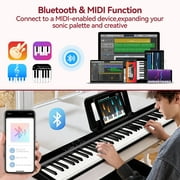 TERENCE V20 Portable Piano Keyboard 88 Keys Semi-Weighted Keyboard with MIDI Bluetooth Electric Keyboard Piano Kit for Adult Kids Black