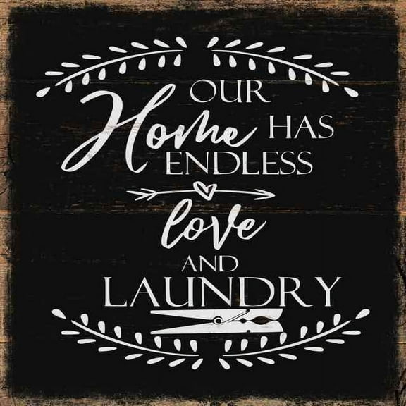 Endless love and Laundry Rustic Looking Inspiration Wood Sign Wall Décor Gift 12 x 12 Wood Sign B3-12120061051