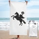 thumbnail image 1 of Toalla de playa de microfibra con diseño de calabaza aterradora y jinete sin cabeza de Falloween, toallas de baño, manta de playa suave para desfiles, natación, yoga, mujeres y hombres, 1 of 4