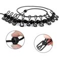 thumbnail image 2 of Corde à Linge Élastique Coupe-Vent pour Extérieur avec 12 Pinces à Fil et Boucle Antidérapante (Noir), 2 of 5