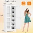 thumbnail image 5 of Erosoei 74.8"H Metal Display Storage Cabinet with Glass Doors and Adjustable Shelves White, 5 of 6