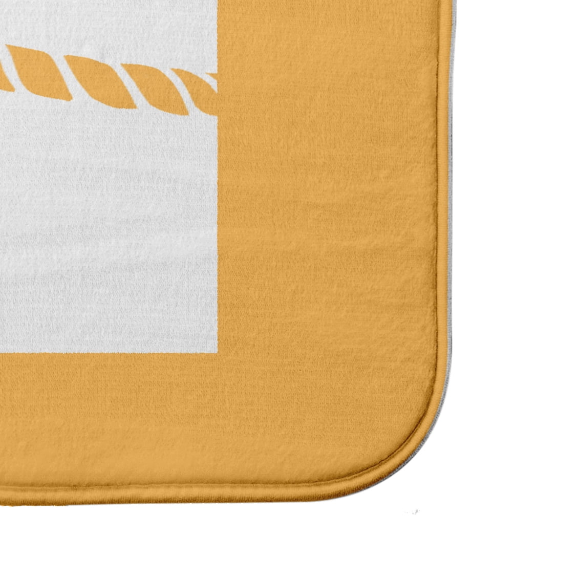 Simply Daisy 24" x 17" Plush Microfiber Yellow Nautical Knot Bath Mat