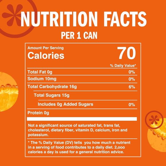 IZZE Sparkling Water Juice Beverage Blend, Clementine, No Sugar Added, 8.4 FL OZ, 12 Cans