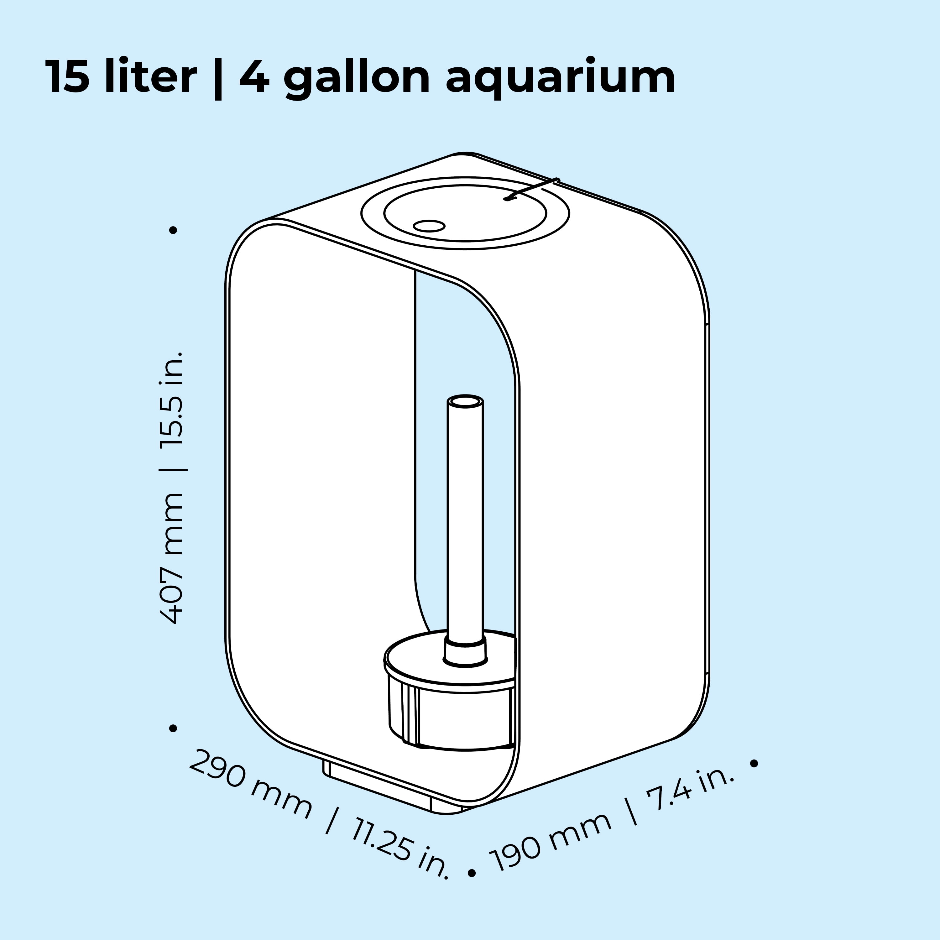 biOrb LIFE 15 Aquarium with Standard Light - 4 Gallon, Transparent, Acrylic