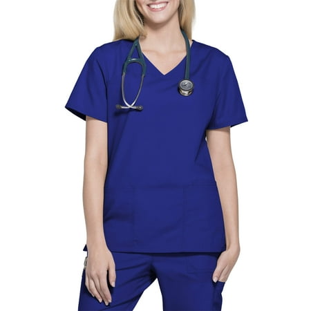 - SCRUBSTAR Women's Brushed Poplin V-Neck Scrub Top