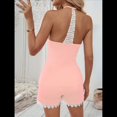 thumbnail image 4 of Traje Informal de Mujer, Estilo Deportivo, Tejido A Mano, con Chaleco y Pantalones Cortos, 2025 Rosa S, 4 of 9