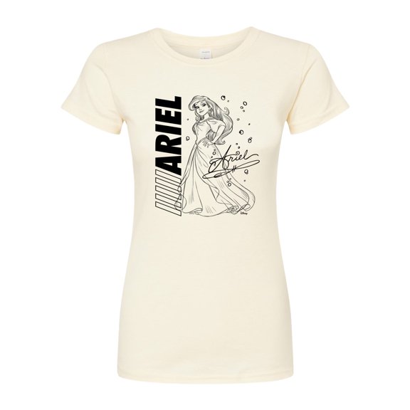 Disney - Autograph Ariel - Juniors Fitted Graphic T-Shirt