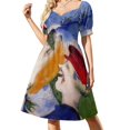 thumbnail image 2 of Bodegón con tarro taza y manzanas Vestido de manga corta vestido mujer verano vestidos de novia, 2 of 7
